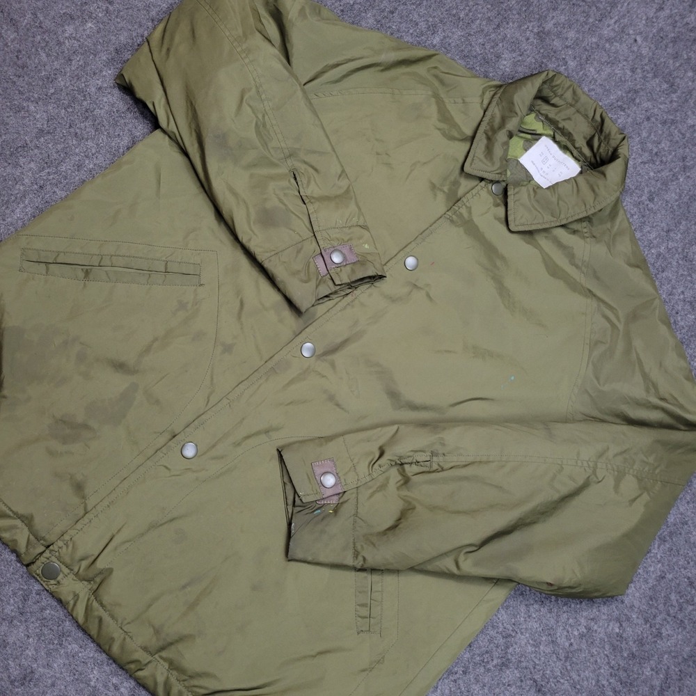 Urban Outfitters Jacket Mens Small Green Bomber Flight Oversized Collar Snap Up‎